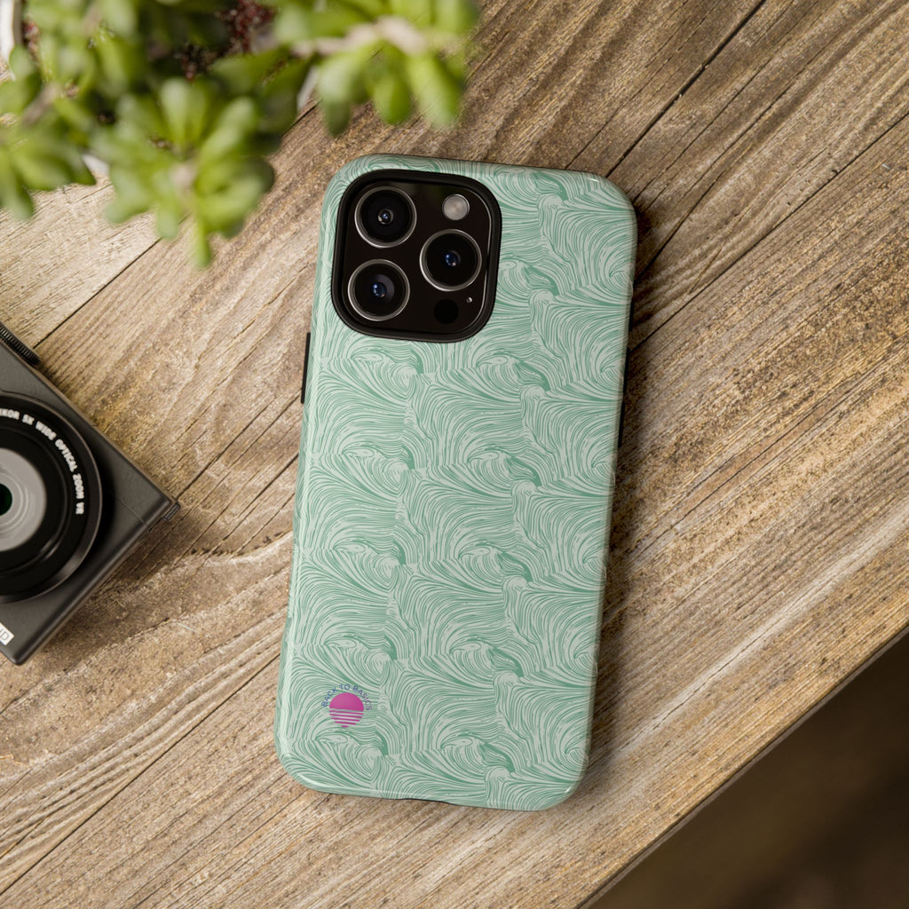 All over print Green pastel whirls iphone case