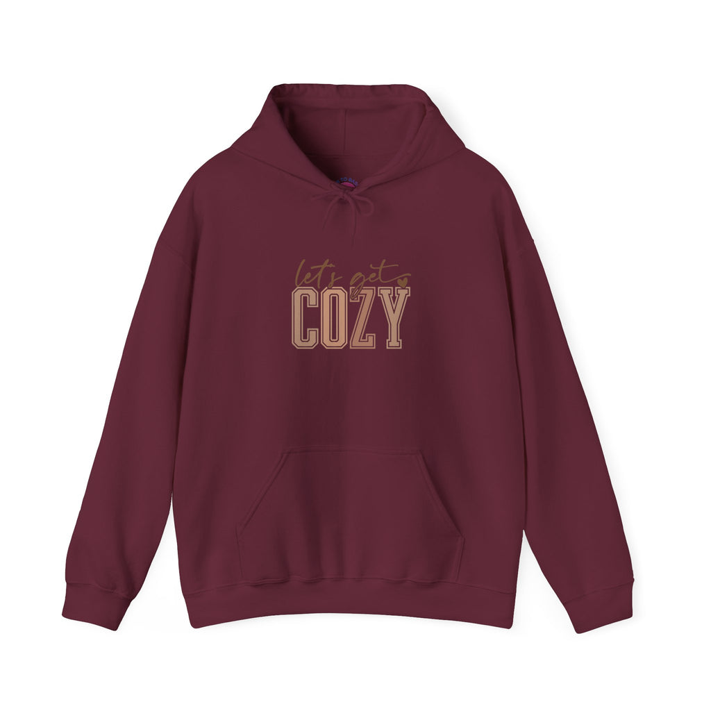 Let’s Get Cozy Hoodie with “Tis the Season to Be Cozy” on the back Soft Holiday Pullover