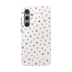 Heart Doodle Shockproof Phone Case — Cute Neutral Tiny Hearts Design Printify