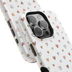 Heart Doodle Shockproof Phone Case — Cute Neutral Tiny Hearts Design Printify