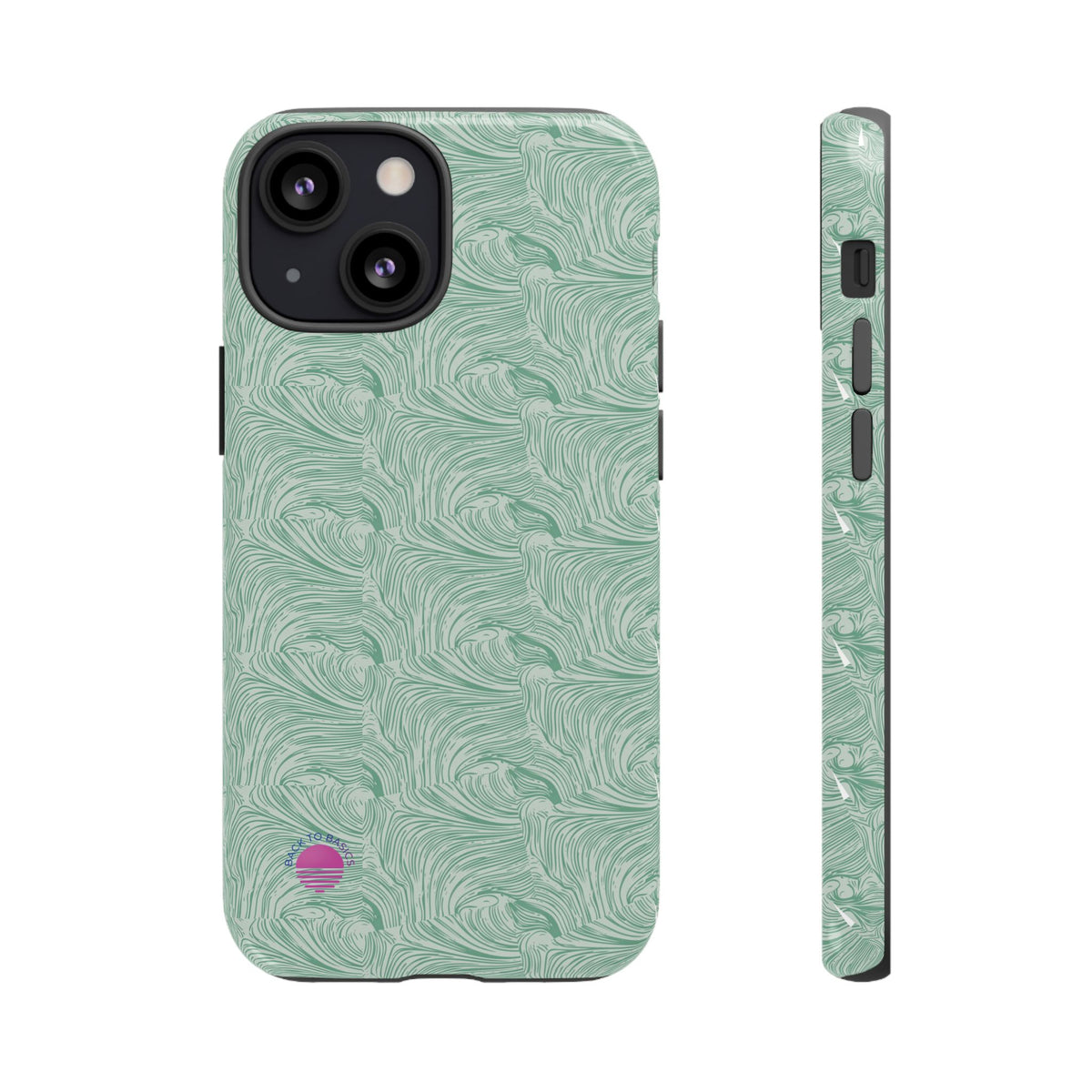 All over print Green pastel whirls iphone case