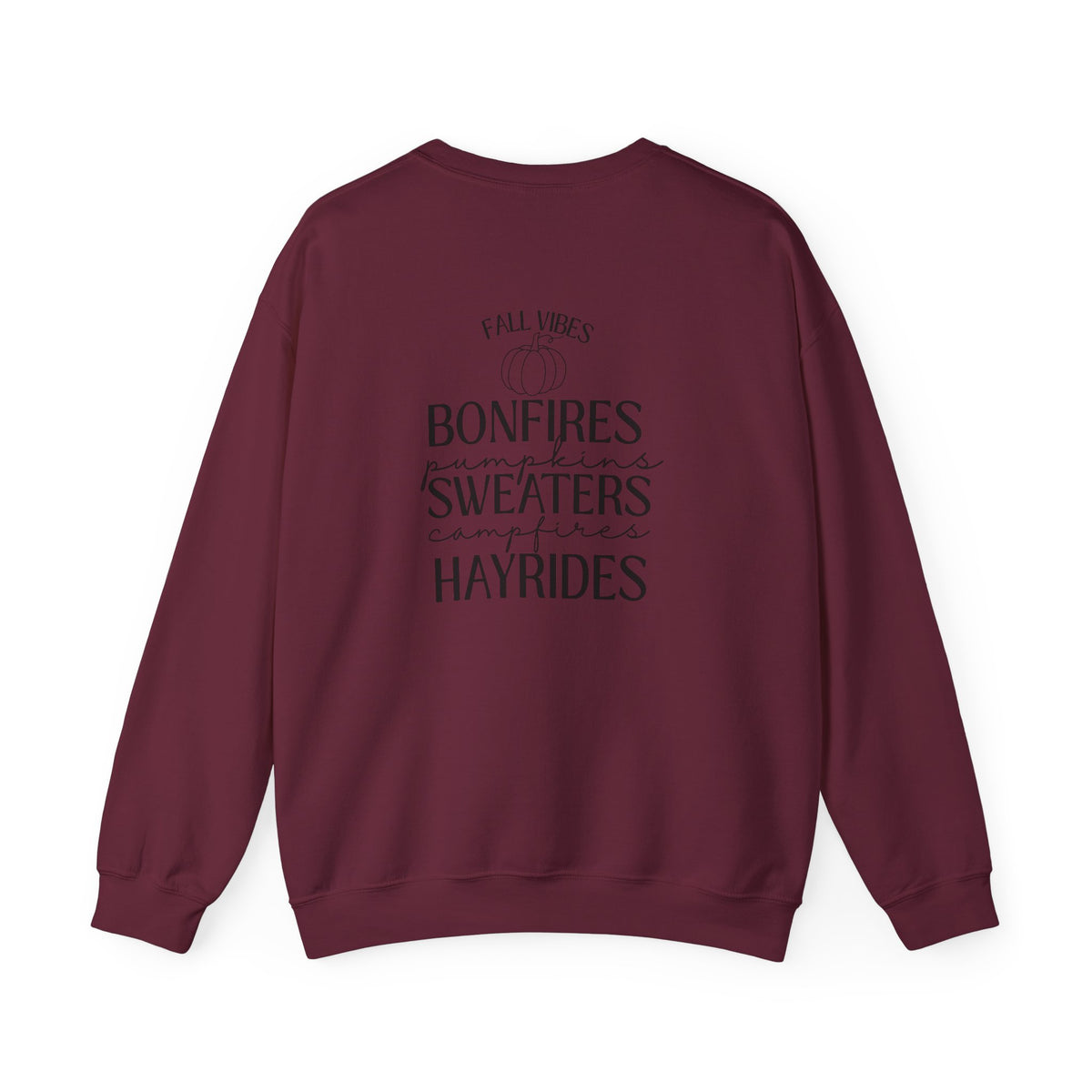 Fall Vibes Crewneck Sweatshirt — 'Happy Pumpkin' Spice Season Bonfires, Sweaters & Hayrides