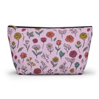 Floral Doodle Accessory Pouch — T‑Bottom Makeup & Travel Organizer Printify