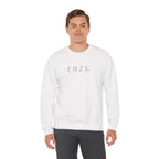 Cozy Crewneck Sweatshirt — Minimal 'COZY.' Soft White Pullover