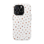 Heart Doodle Shockproof Phone Case — Cute Neutral Tiny Hearts Design Printify