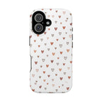 Heart Doodle Shockproof Phone Case — Cute Neutral Tiny Hearts Design Printify