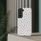 Heart Doodle Shockproof Phone Case — Cute Neutral Tiny Hearts Design Printify