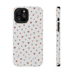 Heart Doodle Shockproof Phone Case — Cute Neutral Tiny Hearts Design Printify