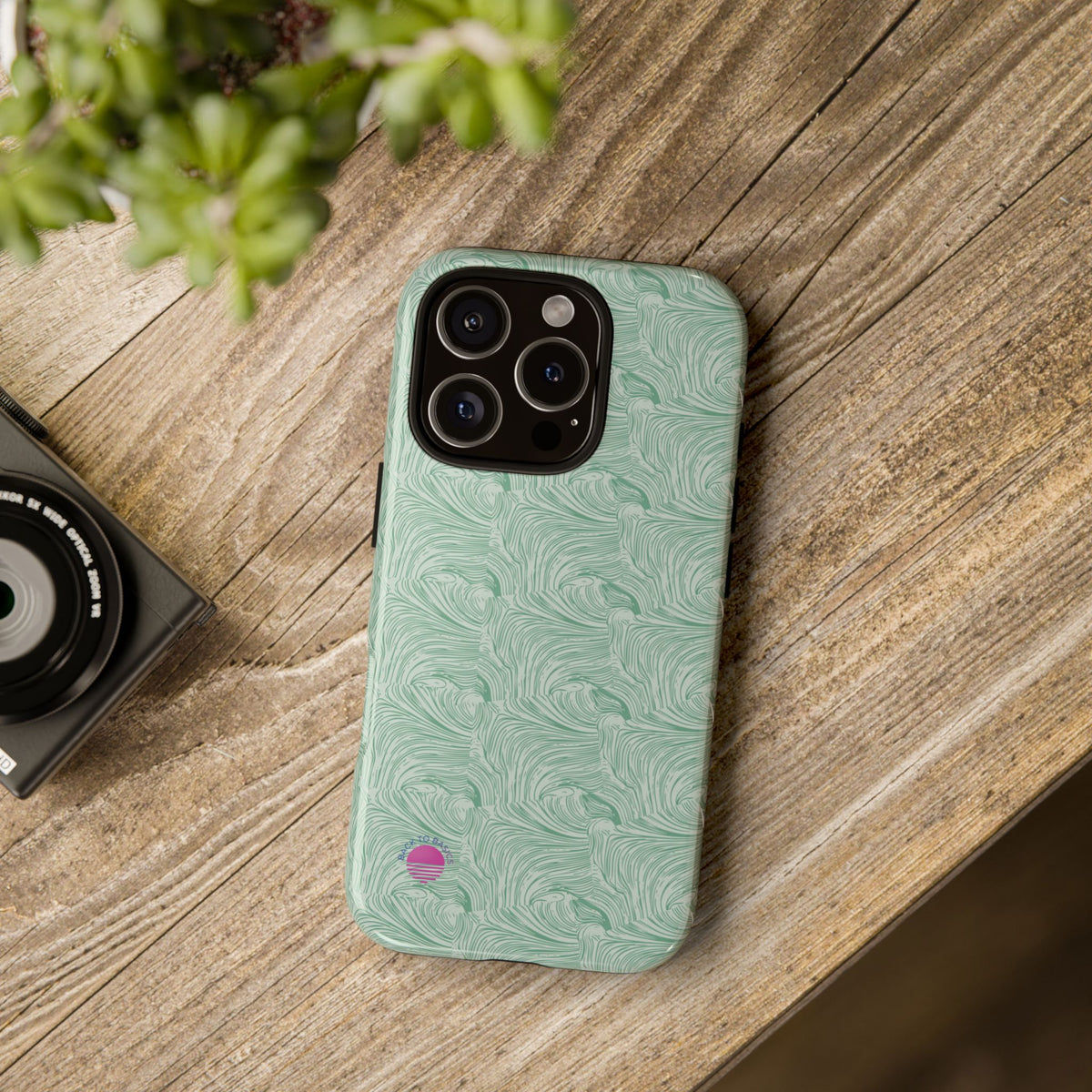 All over print Green pastel whirls iphone case