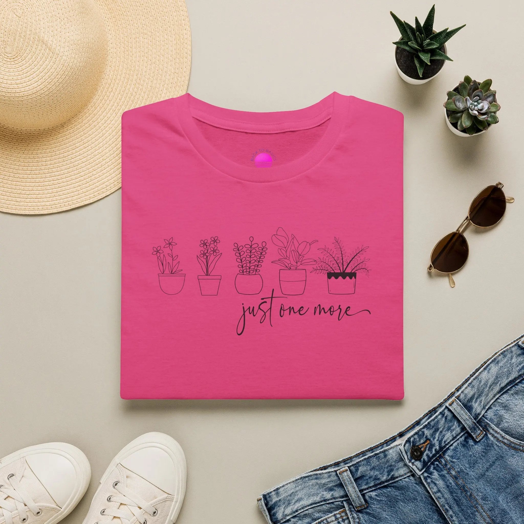 Plant Lover T‑Shirt — “Just One More” Potted Succulent Tee Printify