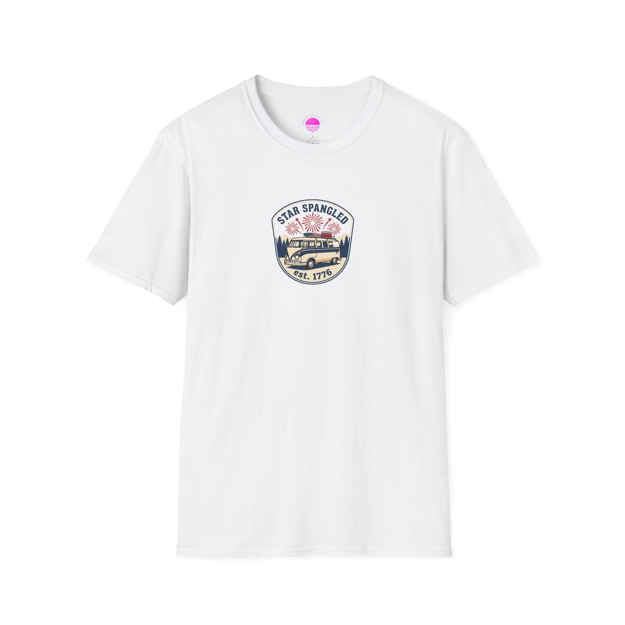 Star Spangled est. 1776 Vintage Van T-Shirt — Patriotic American Flag Tee