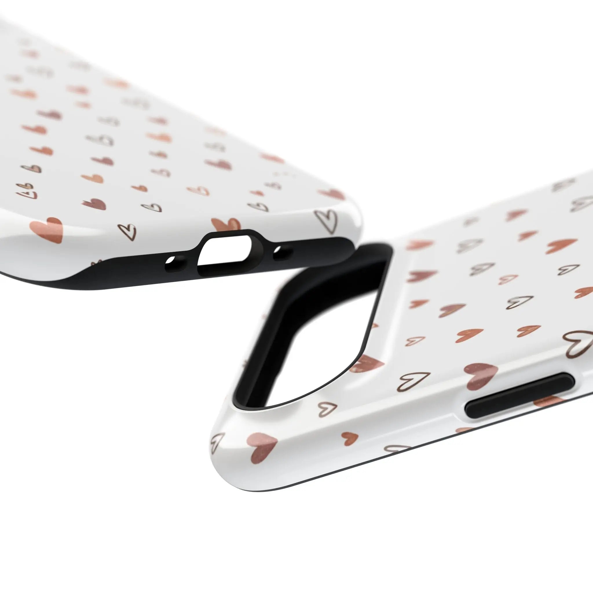 Heart Doodle Shockproof Phone Case — Cute Neutral Tiny Hearts Design Printify