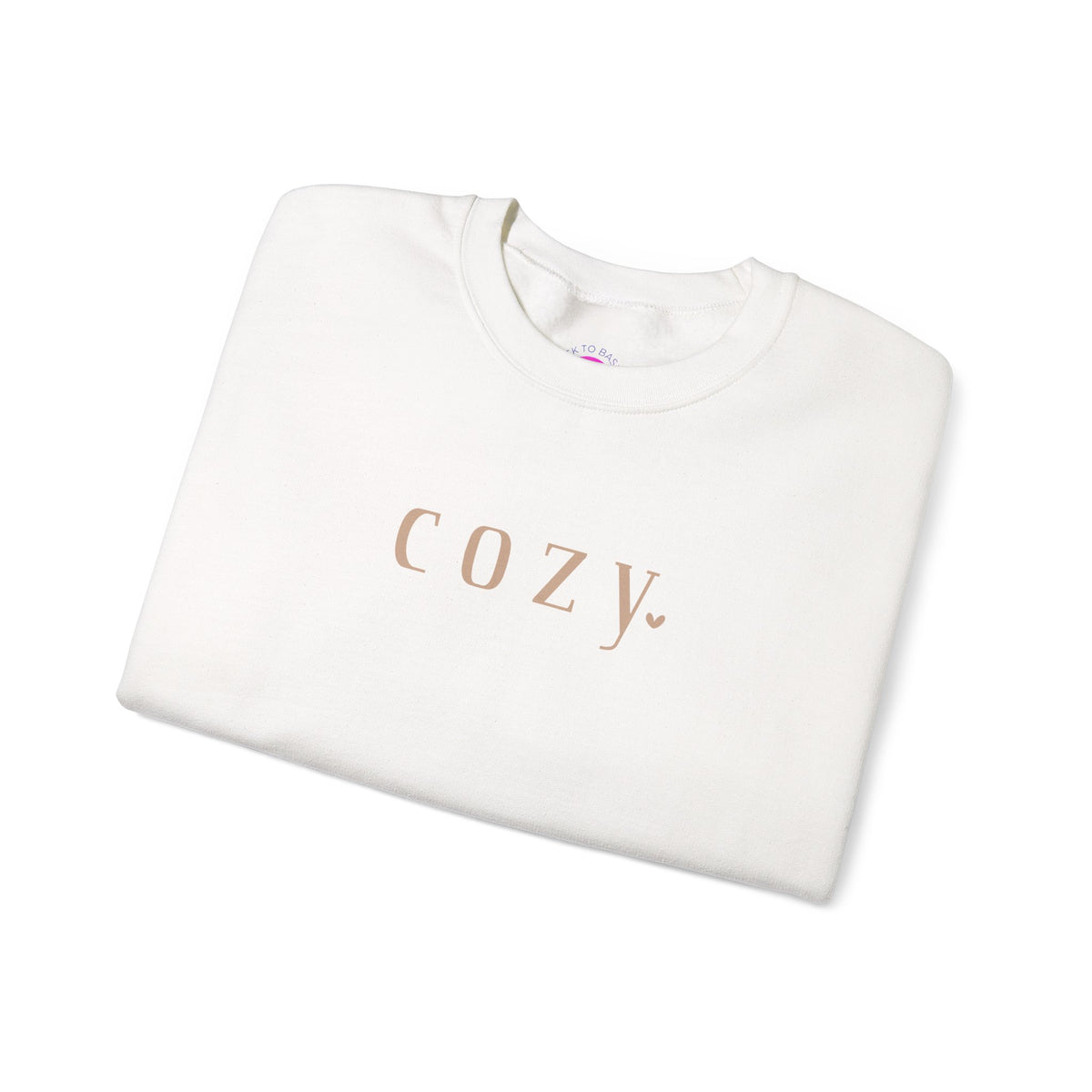 Cozy Crewneck Sweatshirt — Minimal 'COZY.' Soft White Pullover - Back To Basics