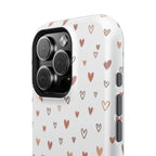 Heart Doodle Shockproof Phone Case — Cute Neutral Tiny Hearts Design Printify