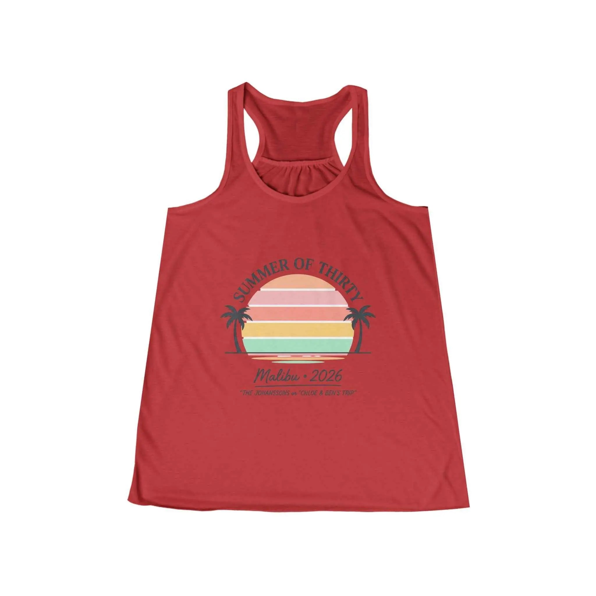 Summer of Thirty Racerback Tank - Malibu 2026 Sunset Beach Top
