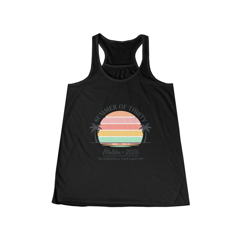 Summer of Thirty Racerback Tank - Malibu 2026 Sunset Beach Top Printify