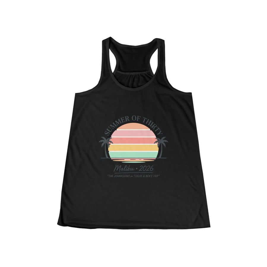 Summer of Thirty Racerback Tank - Malibu 2026 Sunset Beach Top Printify