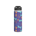 Dog Bone Paw Print Stainless Steel Water Bottle — Cute Pet Lover Insulated Bottle