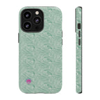 All over print Green pastel whirls iphone case