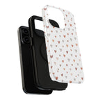 Heart Doodle Shockproof Phone Case — Cute Neutral Tiny Hearts Design Printify