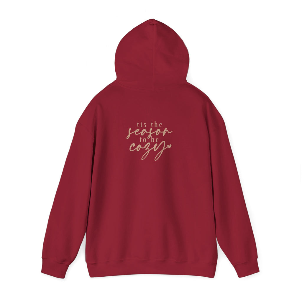 Let’s Get Cozy Hoodie with “Tis the Season to Be Cozy” on the back Soft Holiday Pullover