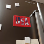 USA Flag Rectangle Magnet — Patriotic Red Fridge Magnet for 4th of July & Veterans Day Printify