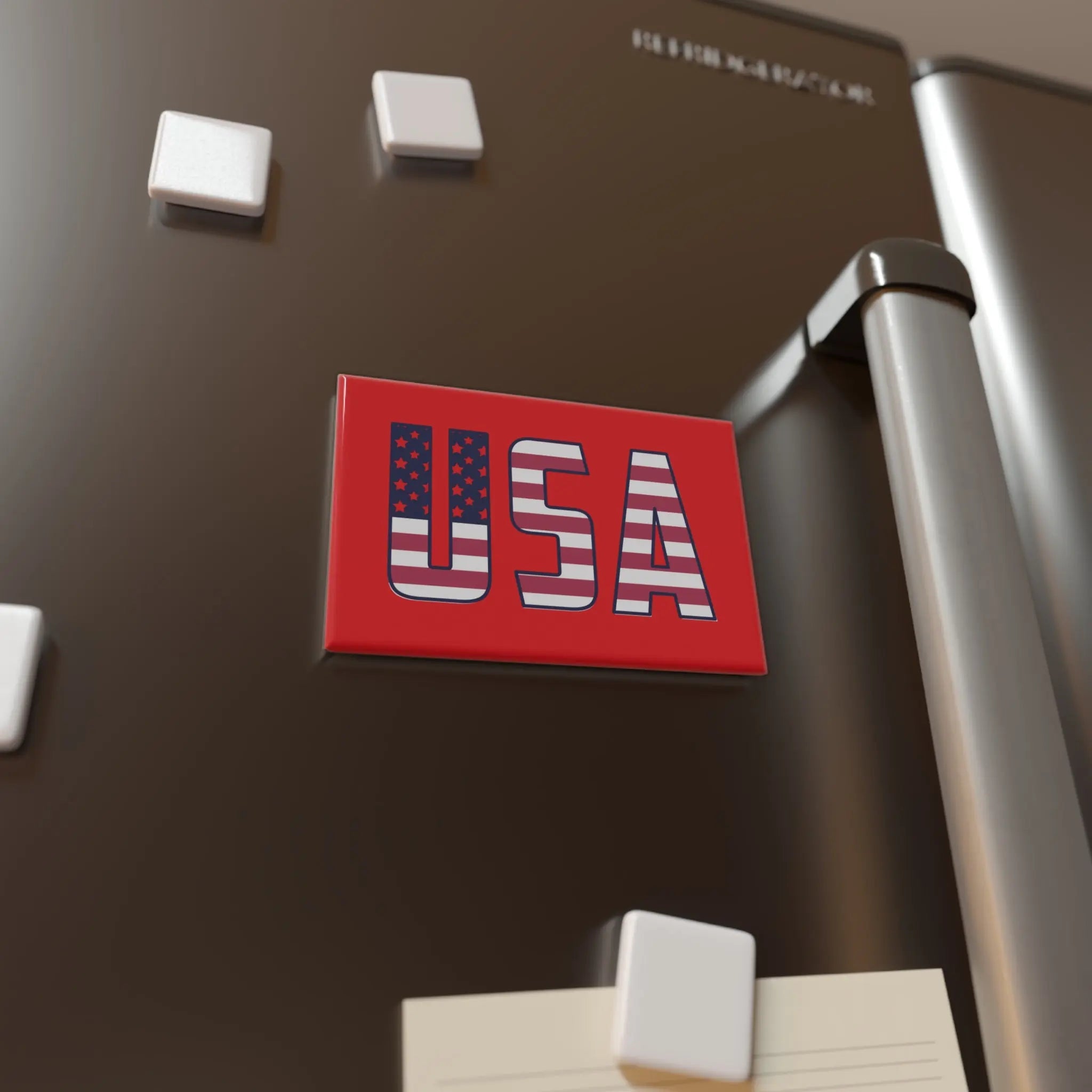 USA Flag Rectangle Magnet — Patriotic Red Fridge Magnet for 4th of July & Veterans Day Printify