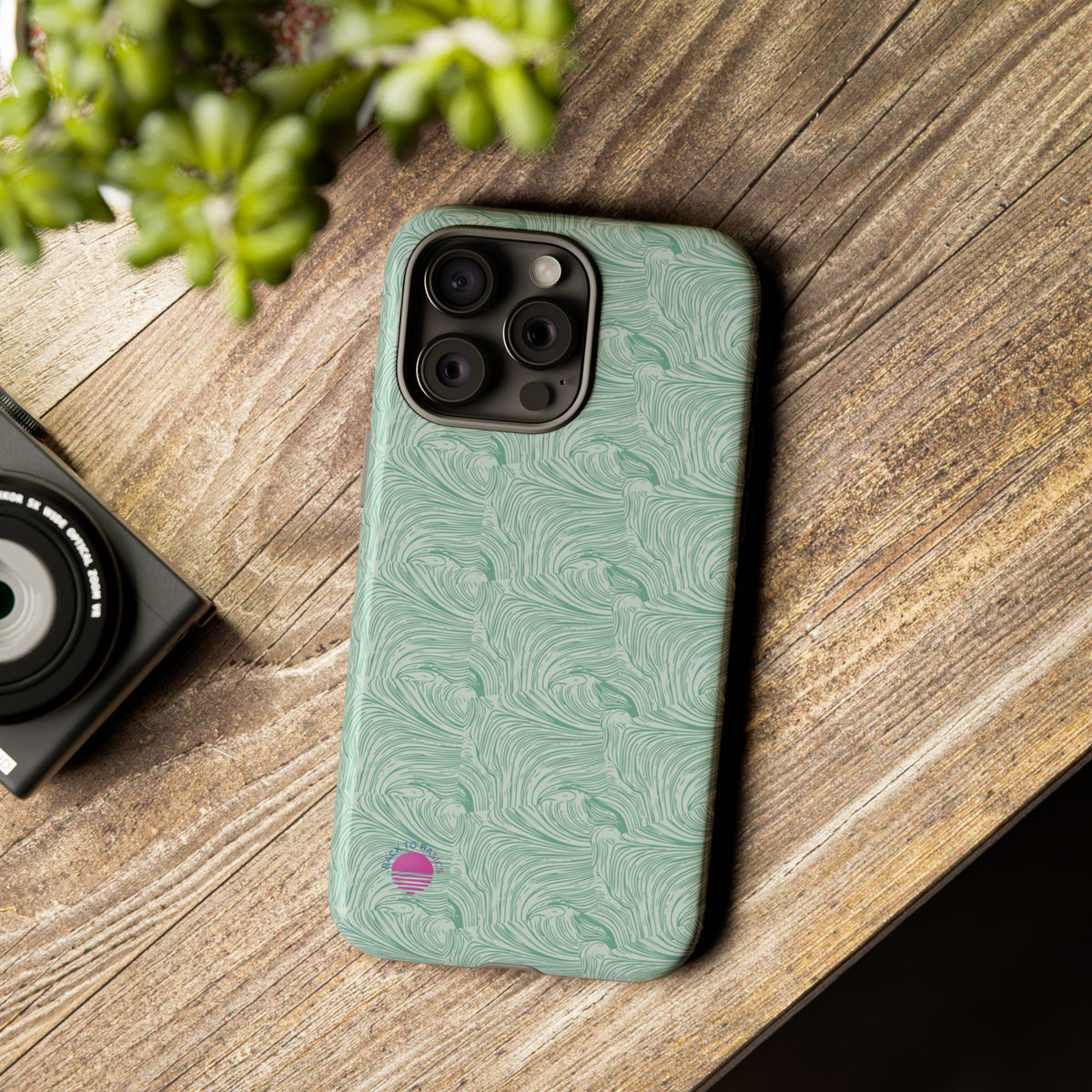 All over print Green pastel whirls iphone case