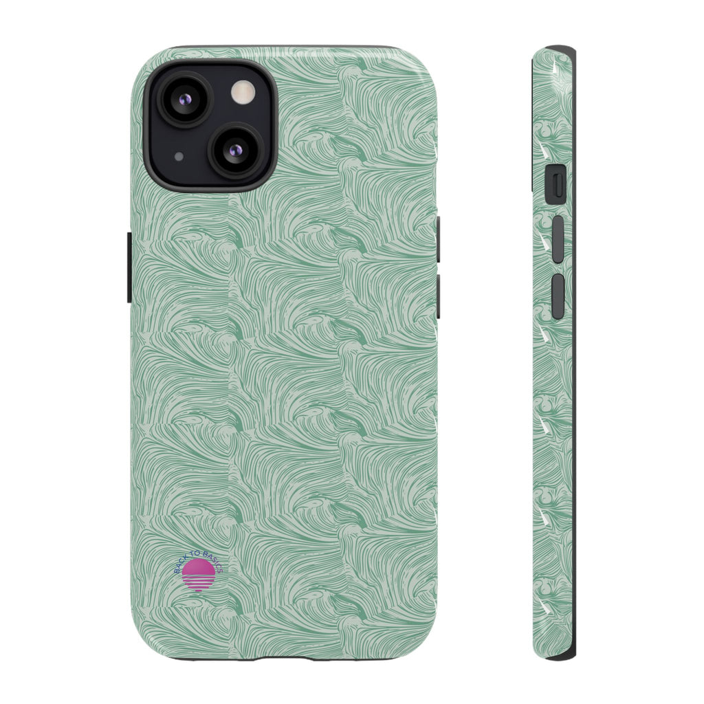 All over print Green pastel whirls iphone case
