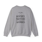 Fall Vibes Crewneck Sweatshirt — 'Happy Pumpkin' Spice Season Bonfires, Sweaters & Hayrides