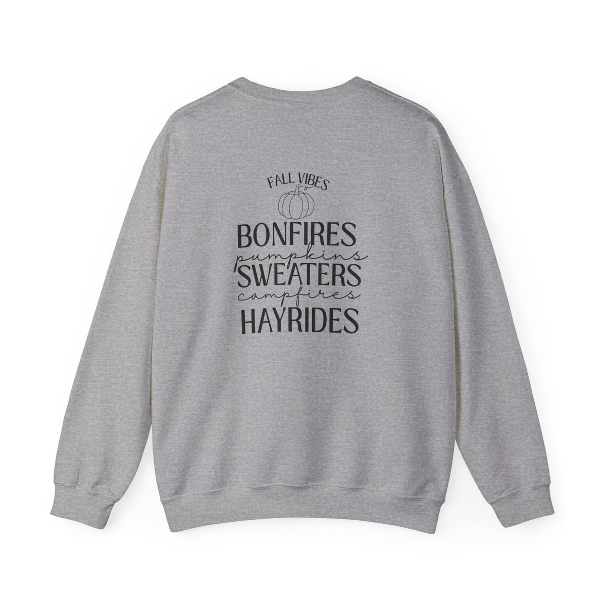 Fall Vibes Crewneck Sweatshirt — 'Happy Pumpkin' Spice Season Bonfires, Sweaters & Hayrides