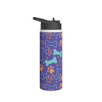 Dog Bone and Paw Print Stainless Steel Water Bottle — Cute Insulated Bottle for Pet Lovers Printify