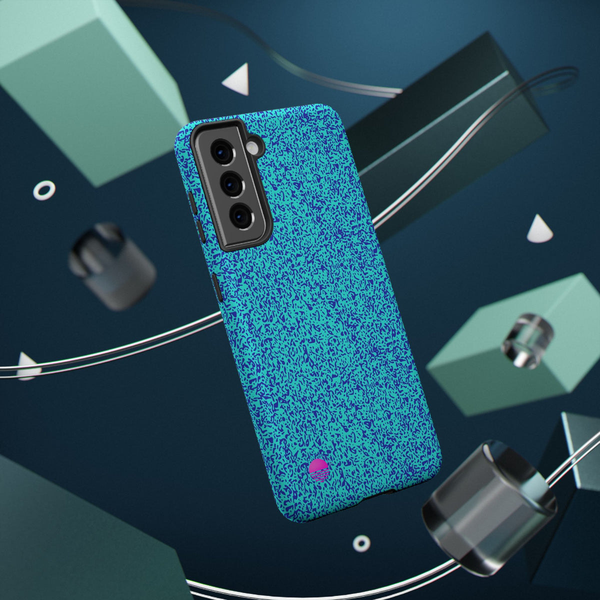 Android aqua blue leopard all over print phone case