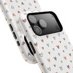 Heart Doodle Shockproof Phone Case — Cute Neutral Tiny Hearts Design Printify
