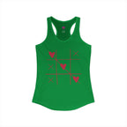Heart Tic Tac Toe Women’s Racerback Tank — Cute Valentine’s Game Tee Printify