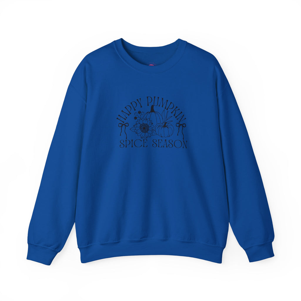 Fall Vibes Crewneck Sweatshirt — 'Happy Pumpkin' Spice Season Bonfires, Sweaters & Hayrides