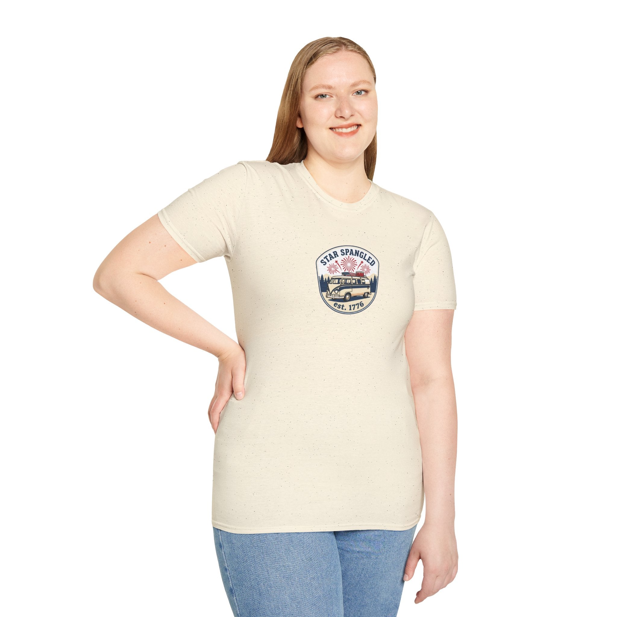 Star Spangled est. 1776 Vintage Van T-Shirt — Patriotic American Flag Tee
