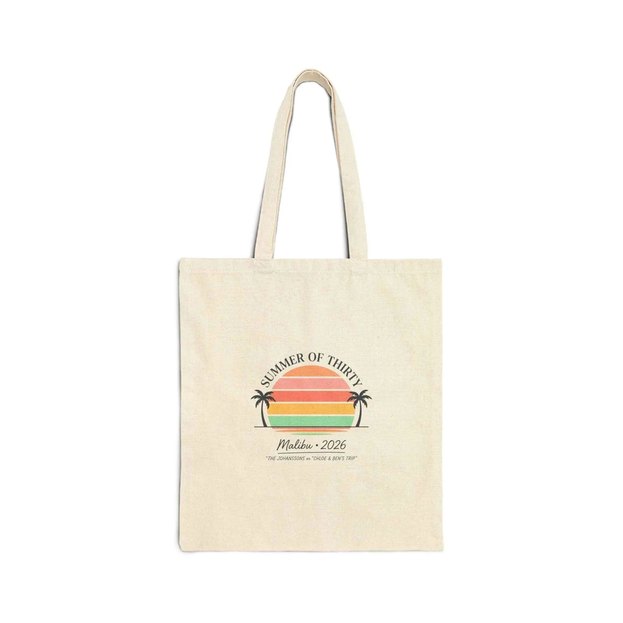 Summer of Thirty Tote, custom age keepsake, pastel beach birthday | family vacation