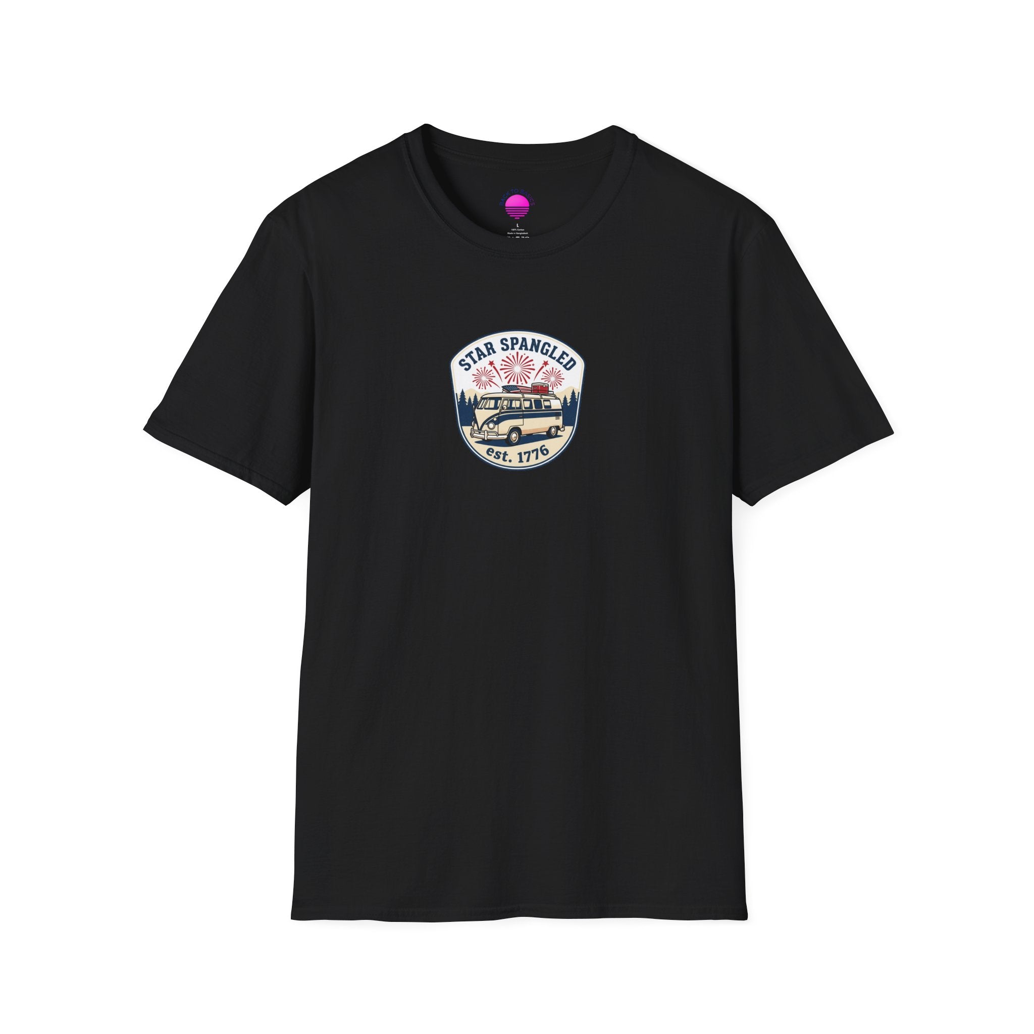 Star Spangled est. 1776 Vintage Van T-Shirt — Patriotic American Flag Tee