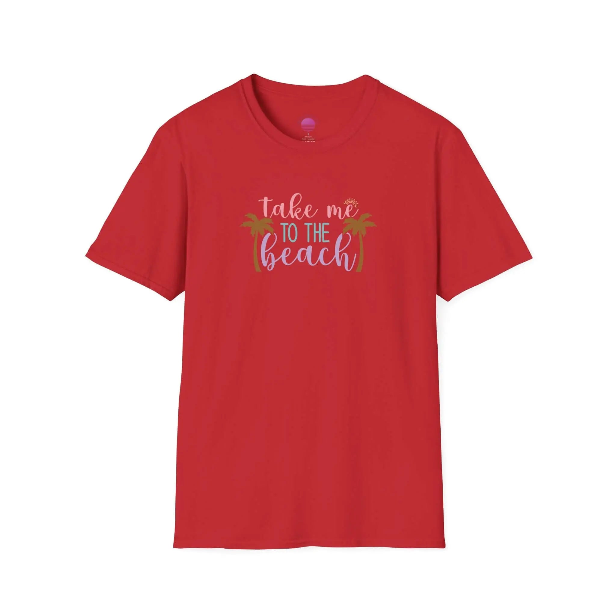 Take Me to the Beach Pastel Palm T-Shirt Printify Back To Basics