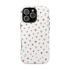 Heart Doodle Shockproof Phone Case — Cute Neutral Tiny Hearts Design Printify