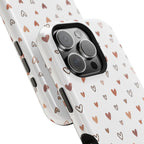 Heart Doodle Shockproof Phone Case — Cute Neutral Tiny Hearts Design Printify