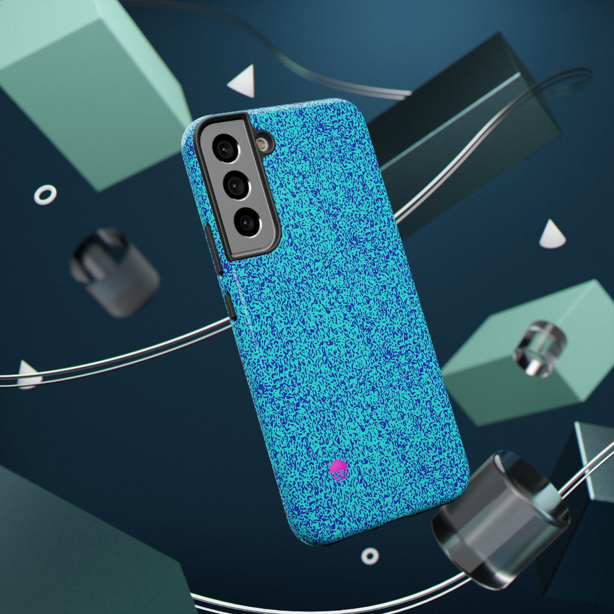 Android aqua blue leopard all over print phone case