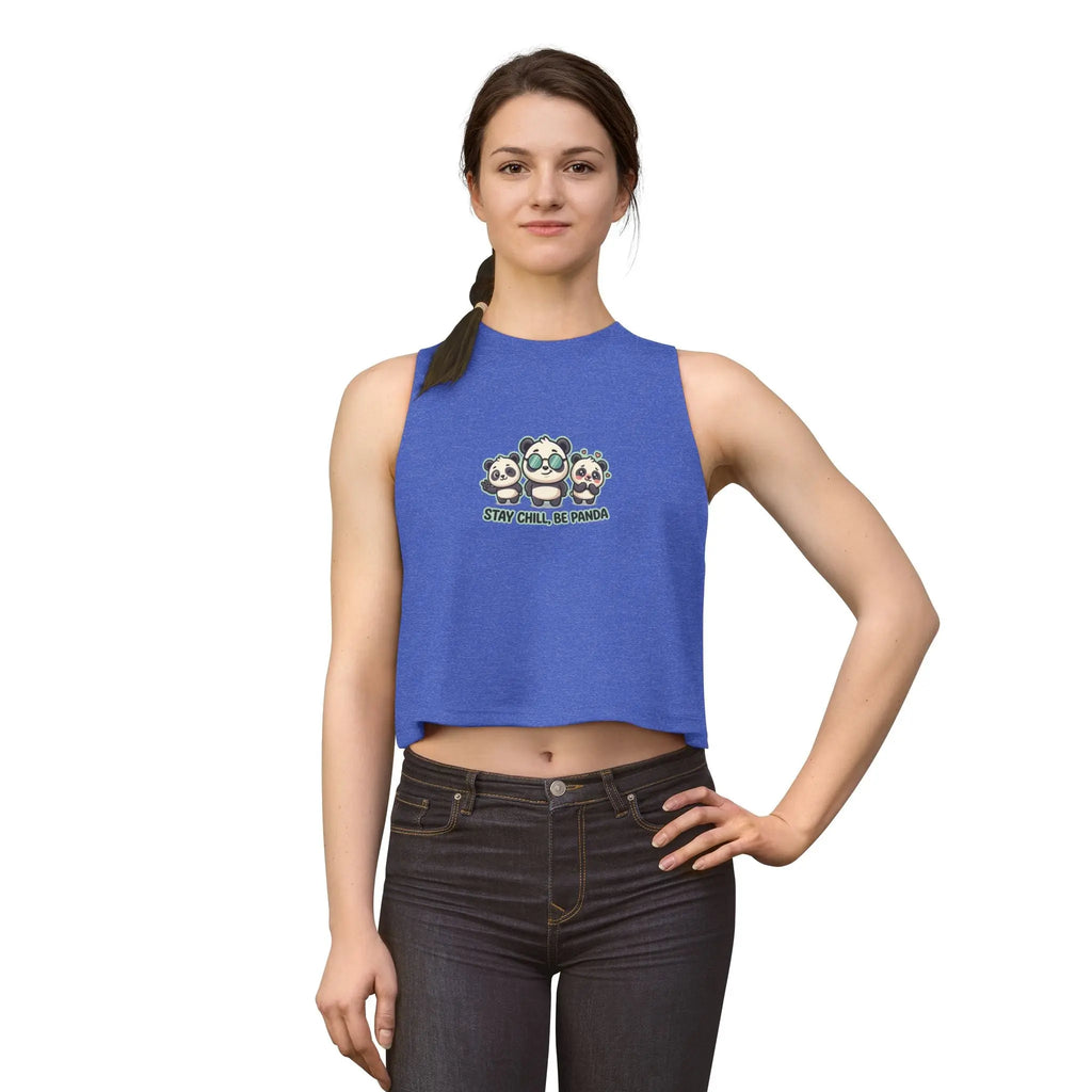 Stay Chill Be Panda Crop Top — Women's Cute Panda Graphic Printify