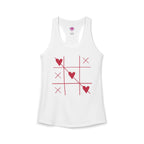 Heart Tic Tac Toe Women’s Racerback Tank — Cute Valentine’s Game Tee Printify