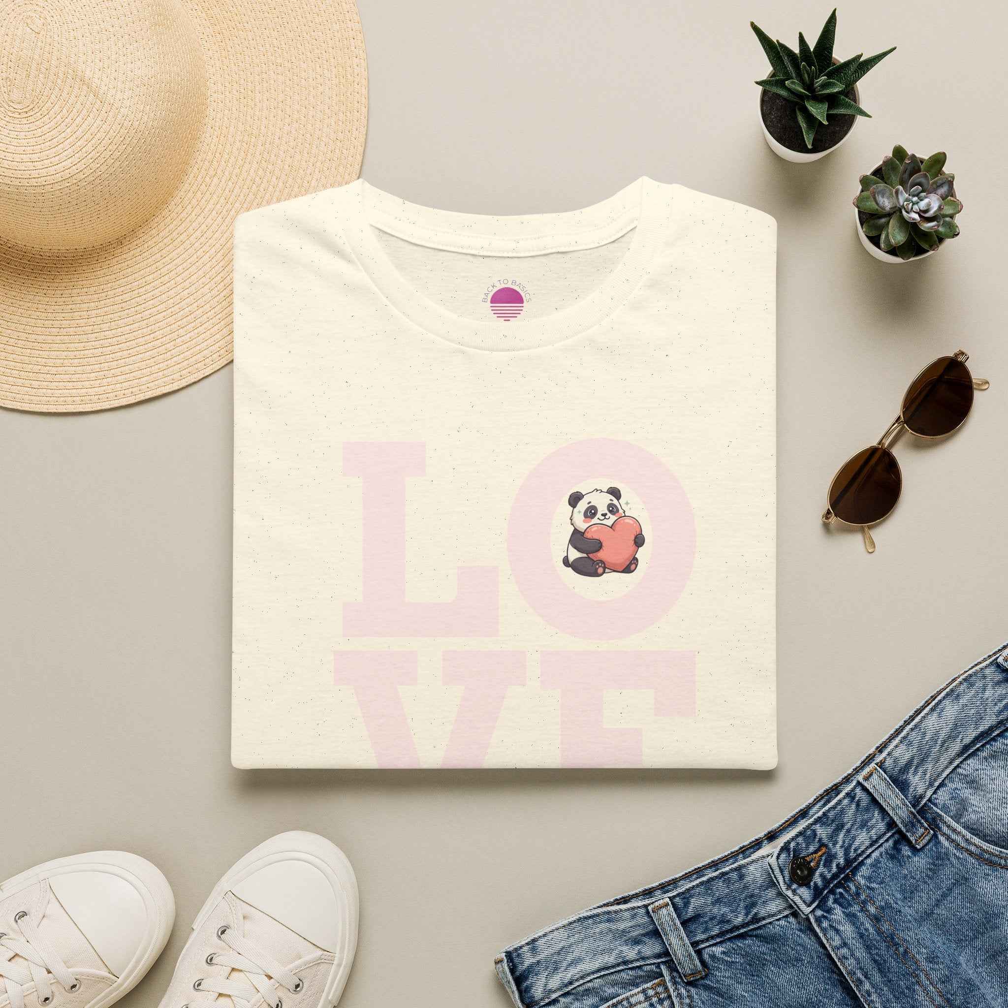 Love Panda T-Shirt — Cute Panda Holding Heart Graphic Tee