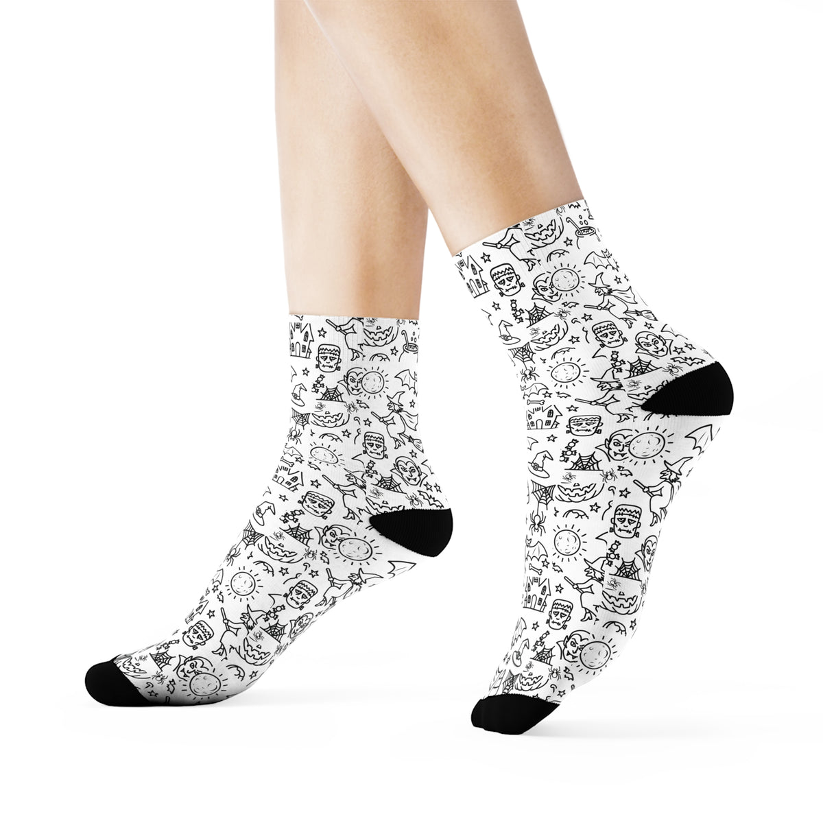 Halloween Doodle Crew Socks