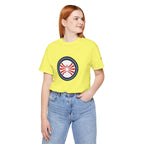 Patriotic Starburst Tee — Red, White & Blue Round Emblem T-Shirt