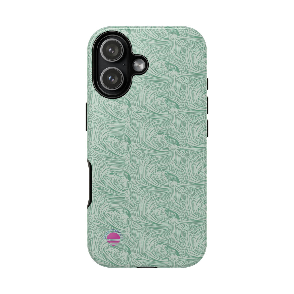 All over print Green pastel whirls iphone case