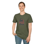 God Bless America Patriotic Christian T-Shirt with Cross Printify